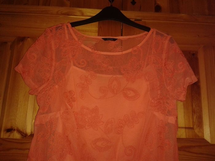 new peach/coral top