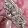 Antique Art Deco 14 Carat White Gold and Diamond Ring Image 3