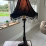 Victorian Revival style Black Lace & Beaded Fringe Table Lamps Image 3