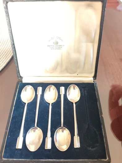 Sterling silver antique spoons set