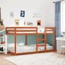 Bunk Bed without Mattress Wax Brown 75x190 cm Small Single Solid Wood Pine Image 2
