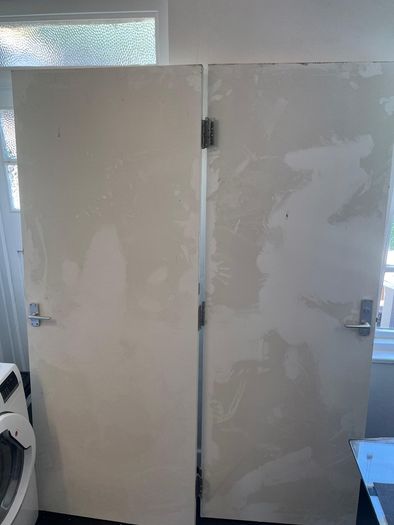 Two Internal Fire Doors, Solid Core with Handles & Hinges