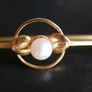 Vintage 9ct Gold 375 Gold Faux Pearl Brooch | Retro Jewelry 1,9g Image 6