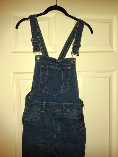 H&M long stretch, skinny fit dungarees for women, size 8