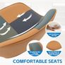 Bar Stools Set of 2, Boho Colorful Patchwork Barstools, Adjustable Swivel Counter Stools Faux Leather Upholstered Counter Chairs with Hollow Back, Bar Chair for Kitchen Island, Tan Image 3