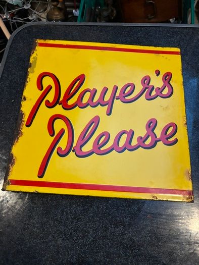 Players Please Enamel Sign