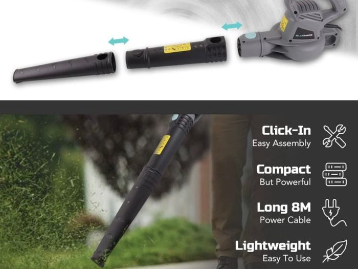 3000W Corded Garden Leaf Blower with 262L Garden Waste Bag, Leaf Scoop Hand Rakes,8m Power Cable, for Clearing Patios Gardens (FREE POSTAGE)