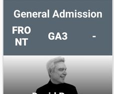 David Byrne Ticket