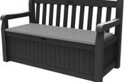 265L Outdoor 60% recycled Garden Furniture Storage Box Graphite &amp; Light Grey | Fade Free | All Weather Resistant | Safe and Secure | Zero Maintenance