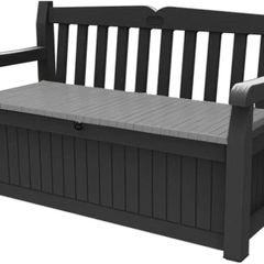 265L Outdoor 60% recycled Garden Furniture Storage Box Graphite & Light Grey | Fade Free | All Weather Resistant | Safe and Secure | Zero Maintenance