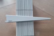 48cm White twin-slot shelf / shelving U-brackets