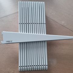 48cm White twin-slot shelf / shelving U-brackets