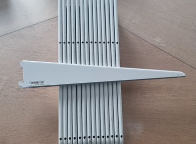 48cm White twin-slot shelf / shelving U-brackets