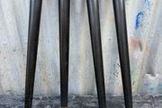 Vintage ebonized turned dansette legs with ajustable feet x4 including fittings c1960