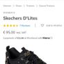Skechers Women's D'Lites Black with Gold Trim Size UK 5 Eur 38 BNIB Image 6
