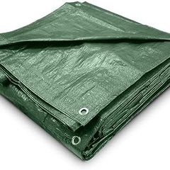 Green Tarpaulin Sheet 1.2m x 1.8m (Cut-Size) Lightweight PE Plastic Tarp 80gsm Water-Resistant Ground Sheet Multipurpose Small Tarpaulin Covers used for Garden Furniture Shed Camping (4ft x 6ft)