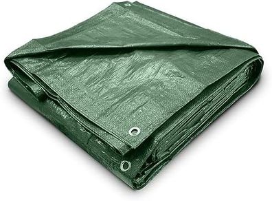Green Tarpaulin Sheet 1.2m x 1.8m (Cut-Size) Lightweight PE Plastic Tarp 80gsm Water-Resistant Ground Sheet Multipurpose Small Tarpaulin Covers used for Garden Furniture Shed Camping (4ft x 6ft)