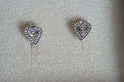 Pandora sparkling heart stud earrings very good condition hallmarked (no box)