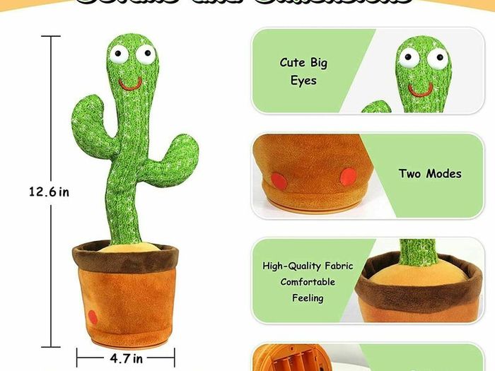 Dancing Cactus Plush Toy Can Singing And Recording To Learn Talking Kids Gift