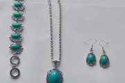 3 Piece Boho Green Jewellery Set Earthy Tones Free Postage