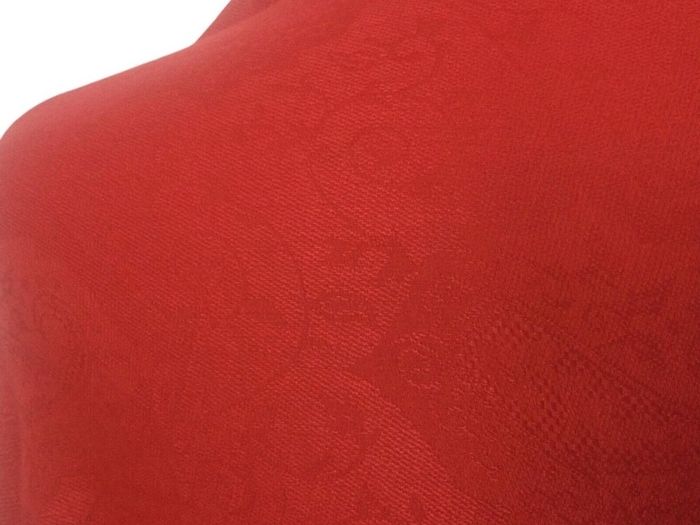 Ladies Red Paisley Rectangular Wrap Shawl With Tassle Fringe L 70 In X W 27 In
