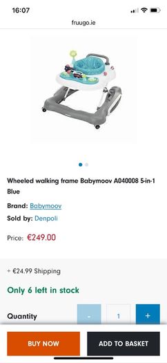Babymoove walker/ New was 250 euro