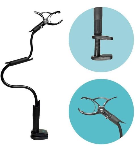 Twist Black/White | Universal Baby Monitor Holder | Secure with Straps & Clamp to Furniture | No Drilling Required | Flexible Baby Camera Mount | Baby Monitor Shelf