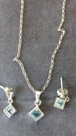 Pendant and earrings