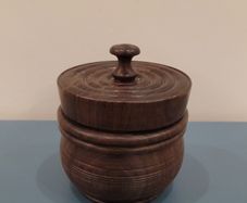 Vintage woodturned tobacco jar