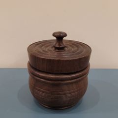 Vintage woodturned tobacco jar