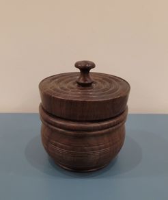 Vintage woodturned tobacco jar