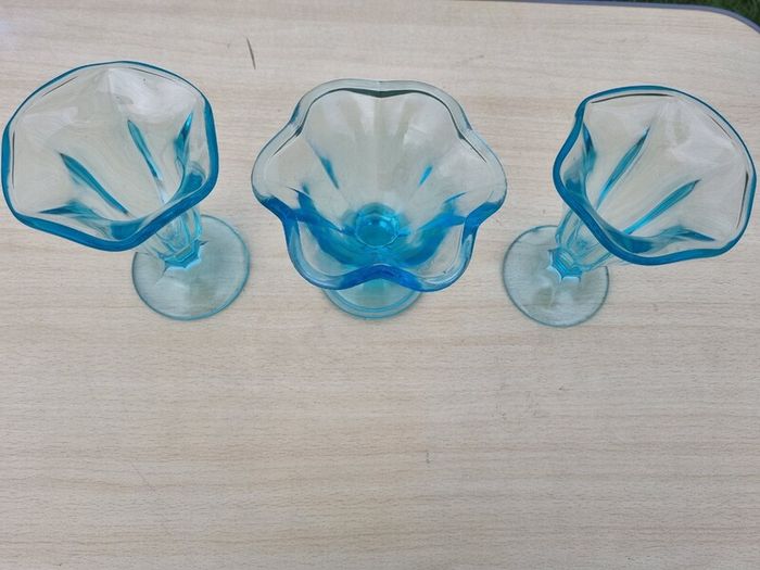 Vintage glass cups for ice cream and desserts
