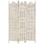 Hand carved 3-Panel Room Divider White 120x165 cm Solid Mango Wood Image 3