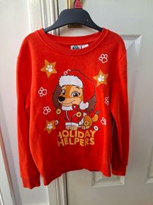 Girls Liberty Paw patrol Christmas jumper age 6-8