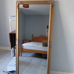Large gold effect distressed effect mirror