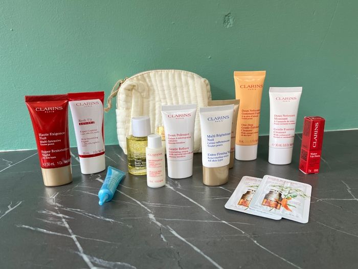 Bundle of Clarins products with gift bag - Brand New Sealed