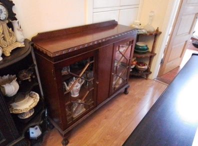 Edwardian Two Door Glazed Display/Book Cabinet