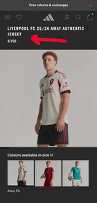 Liverpool FC 25/26 Away Authentic Jersey - Medium