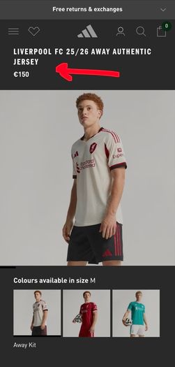 Liverpool FC 25/26 Away Authentic Jersey - Medium
