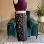 Ladies Sleeveless Pencil Dress Purple Bodice, with Black Floral Lace Skirt from Little Mistress Image 6