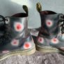 Vintage Dr Martens / Docs Size 5 1460 Rub Off Leather Boots in Acid Red, Navy and White Image 5