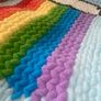 Handmade Fingerknit Rainbow Cloud Chunky Knit Blanket Image 2