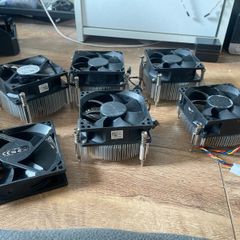 Job Lot of 6x Dell Desktop CPU Heatsink Coolers and Chassis Fans
