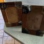 Set of 2 photo frame decorated with a patchwork of wood and horn veneers. 4 x 6  inches Image 7