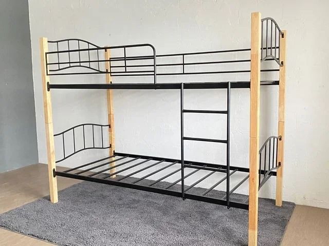 Strong Wooden & Metal Bunk Bed  2 Single Beds