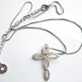 Silver Plated Equilibrium Necklace and a decorative cross length 18" - 4,6g Image 6