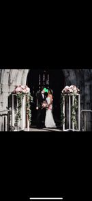 Flower stands for church door
