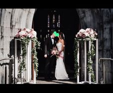 Flower stands for church door