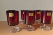 Set of 6 beautiful Luminarcs "Ruby Red Cavalier" wine glasses