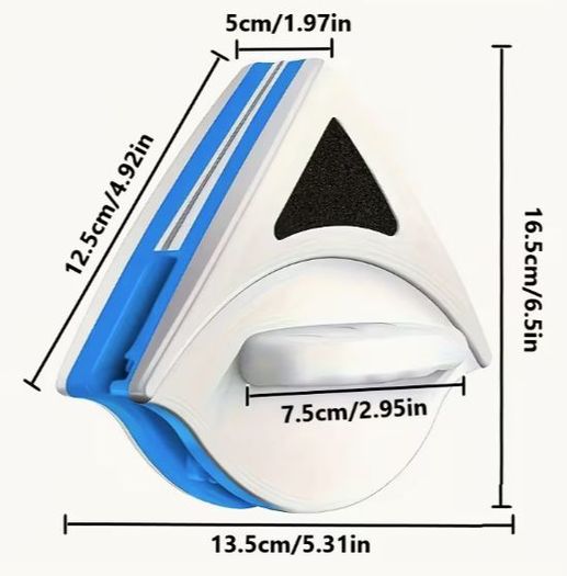 Triangular Double-Sided Strong Magnet Window Cleaner, new.